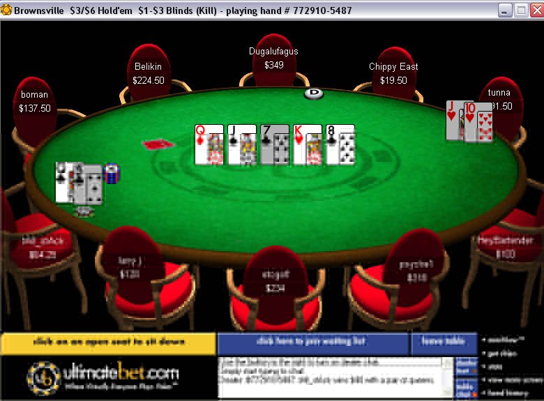 UltimateBet Poker Table